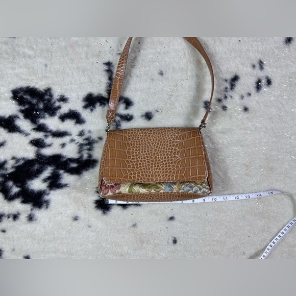 Liz Claiborne Women’s Tan Croc Embossed Floral Y2K Handbag Shoulder Bag - Picture 7 of 7